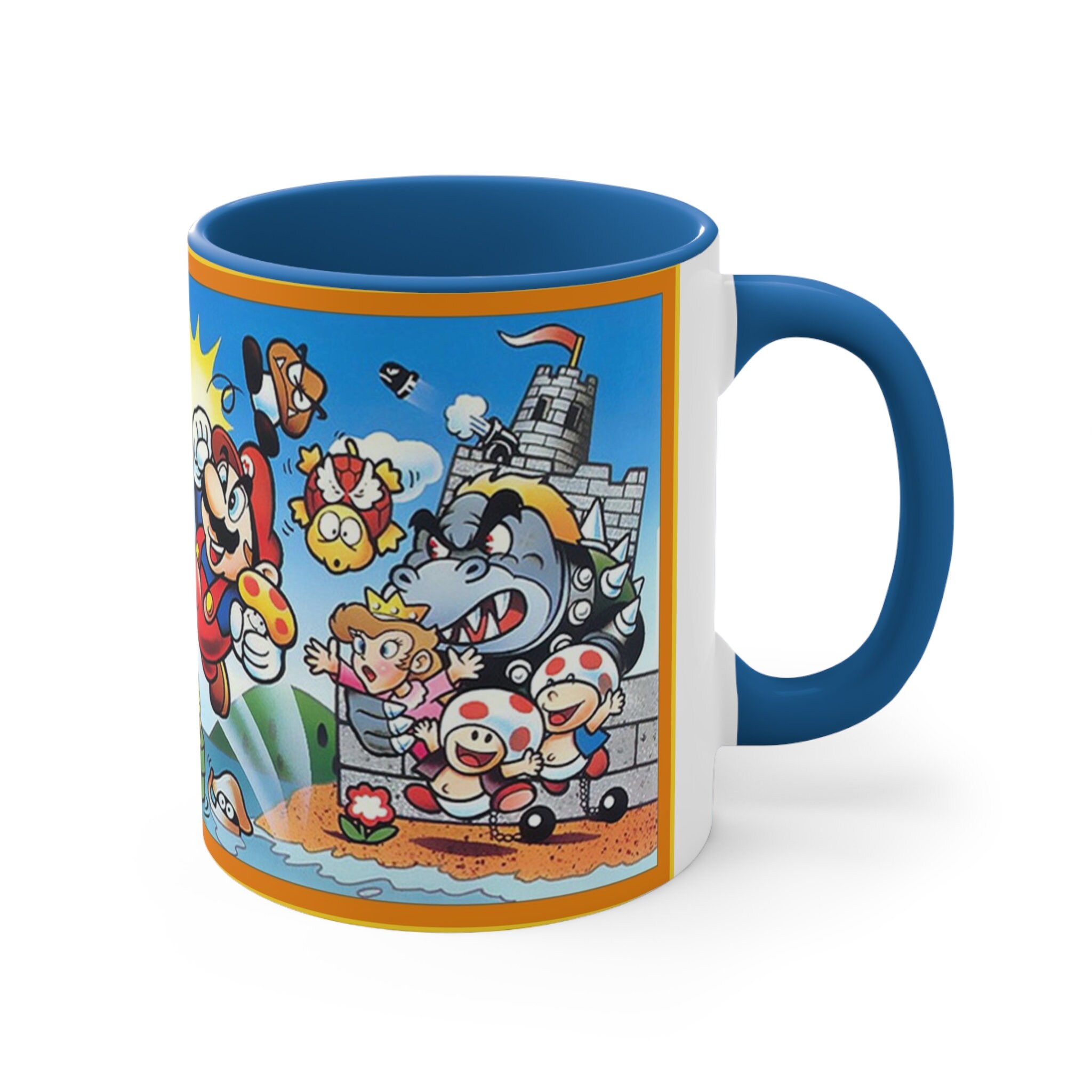 SMB 1 S. Mario Bros 1 NES 8 bit caja de juego cubierta famicom Accent taza de café, 11oz