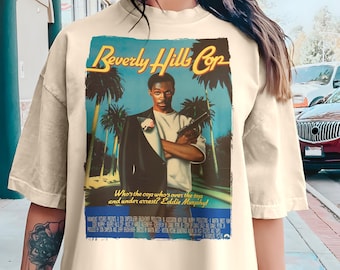  Beverly Hills Cop II Tシャツ Vintage Beverly Hills Cop V2 Natural T Shirt Movie Poster Retro