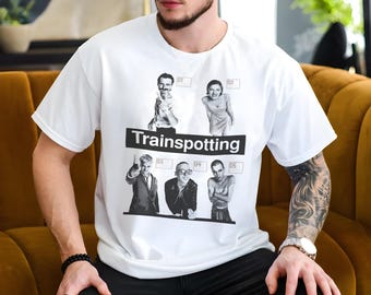 Vintage Trainspotting V9 Natural T Shirt Movie Poster Retro