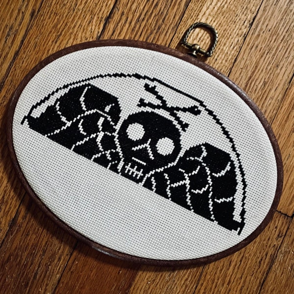 Death's Head Memento Mori Skull and Bones Cross Stitch Pattern PDF