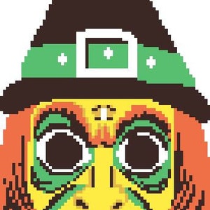 Vintage Halloween Witch Mask Cross Stitch Pattern