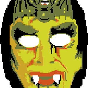 Vintage Halloween Ben Cooper Vampire Mask Cross Stitch Pattern