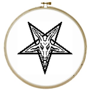 Church of Satan Baphomet Cross Stitch Pattern