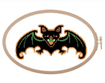 Halloween Bat Cross Stitch Pattern - Etsy