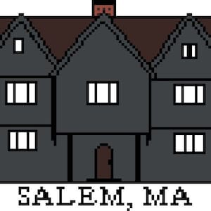 Salem Witch House Cross Stitch Pattern PDF