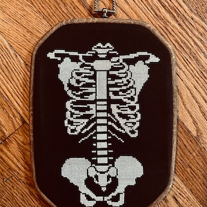 Skeleton Rib Cage Cross Stitch Pattern PDF