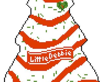 Little Debbie Christmas Tree Cross Stitch Pattern PDF Needlepoint