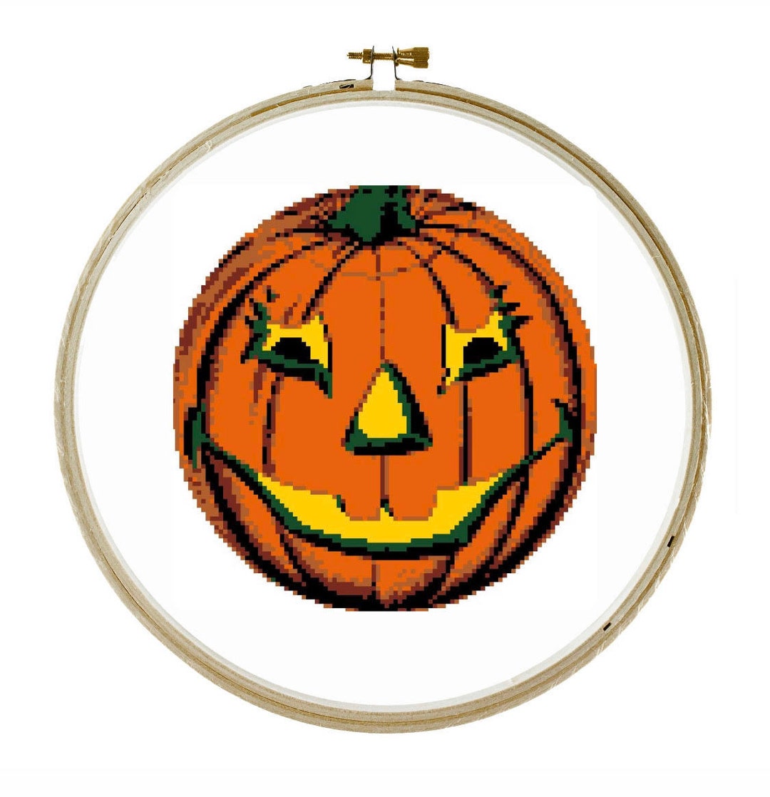 Vintage Halloween Pumpkin Cross Stitch Pattern PDF - Etsy