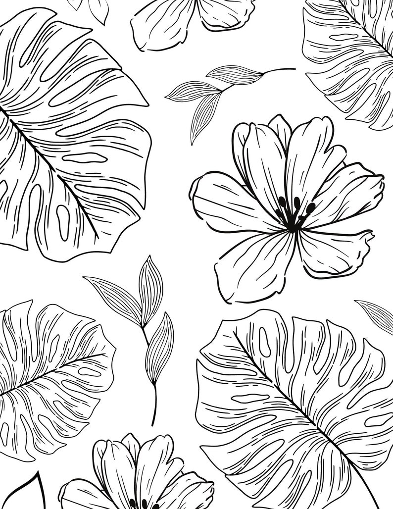 Tropical Coloring Pages - Etsy