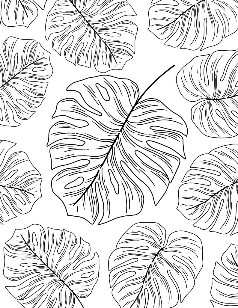 Tropical Coloring Pages - Etsy