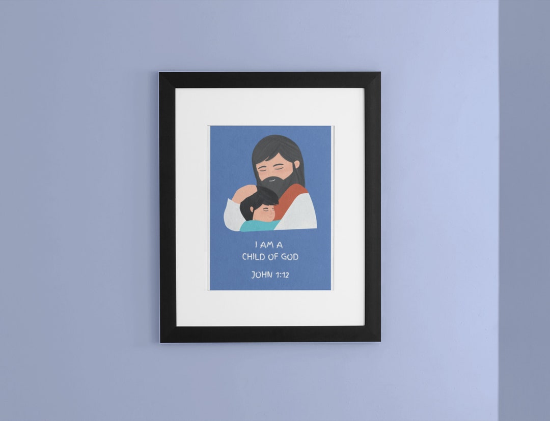 Kids Christian Playroom Home Decor, Minimalistic Prints, Digital ...
