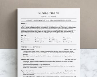 Registered Nurse Resume | Nursing Student Resume | Nurse Resume | New Grad Nurse | CV Template | Student Nurse | Medical Assistant Resume