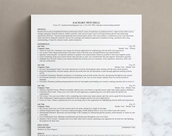 Profesjonalny, biznesowy wzór CV dla Worda, Google Docs, Pages | CV dla kadry kierowniczej | CV stażysty | CV na studia | Przyjazny dla ATS