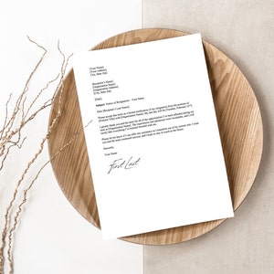 Resignation Letter | Resignation Template | Notice Letter | Resignation | Two Weeks Notice | Instant Download | Printable | Editable Letter