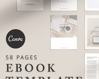 58 Page Ebook Template for Canva | Workbook Template Canva | Lead Magnet Template | Canva Ebook | Canva Workbook | Book Template Design