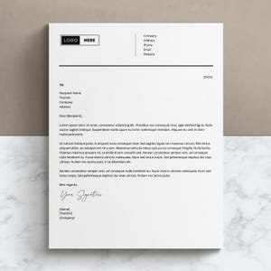 Letterhead Template, Business Letterhead, Letterhead Design, Letterhead Template for Word, Google Docs, Professional Letterhead Template