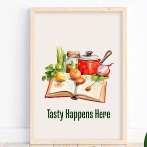 Aesthetic Baking Kitchen Poster Room Decor  | Printable  Cooking Quote Wall Art Gift
