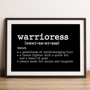 Printable Warrior Wall Art | Motivational Quote Wall Art Poster