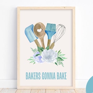 Aesthetic Baking Kitchen Poster Room Decor  | Printable  Baking Quote Wall Art Gift