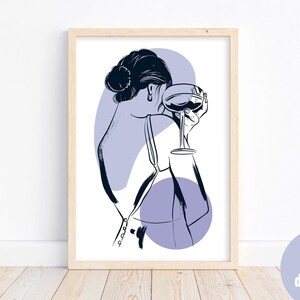 Printable Bar Cart Wall Art | Mid Century Modern Wabi Sabi Abstract Art | Instant Download