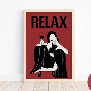 Printable Girly Wine Lover Wall Art in Viva Magenta - Instant Download, Bar Cart Decor, Housewarming Gift