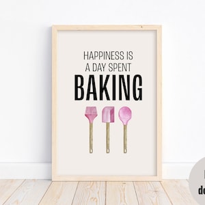 Aesthetic Baking Kitchen Poster Room Decor | Printable Baking Quote Wall Art Gift