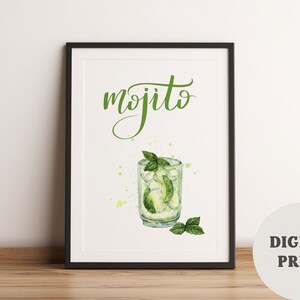 Mojito Printable Wall Art Poster | Bar Cart Alcohol Prints