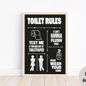 Hilarious Printable Toilet Poster - Instant Download