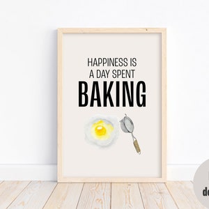 Esthetische Bakkeuken Poster Room Decor | Afdrukbare Bakquote Wall Art Gift