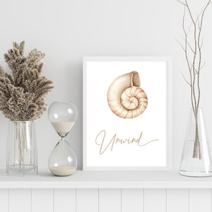 Printable Sea Shell Bathroom Wall Art Decor Calming Zen Wall Art Decor ...