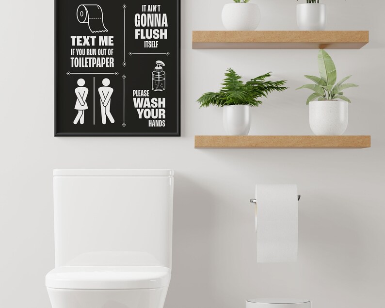 Printable Bathroom Quote Wall Art Housewarming Gift Funny Etsy