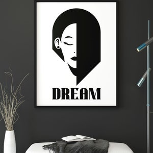 Black and White Motivational Poster | Digital Download Art | Modern Living Room Wall Art