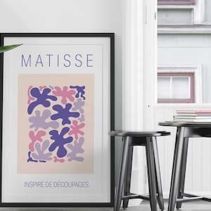 Printable Purple Matisse Wall Art | Mid Century Modern Abstract Wall Art
