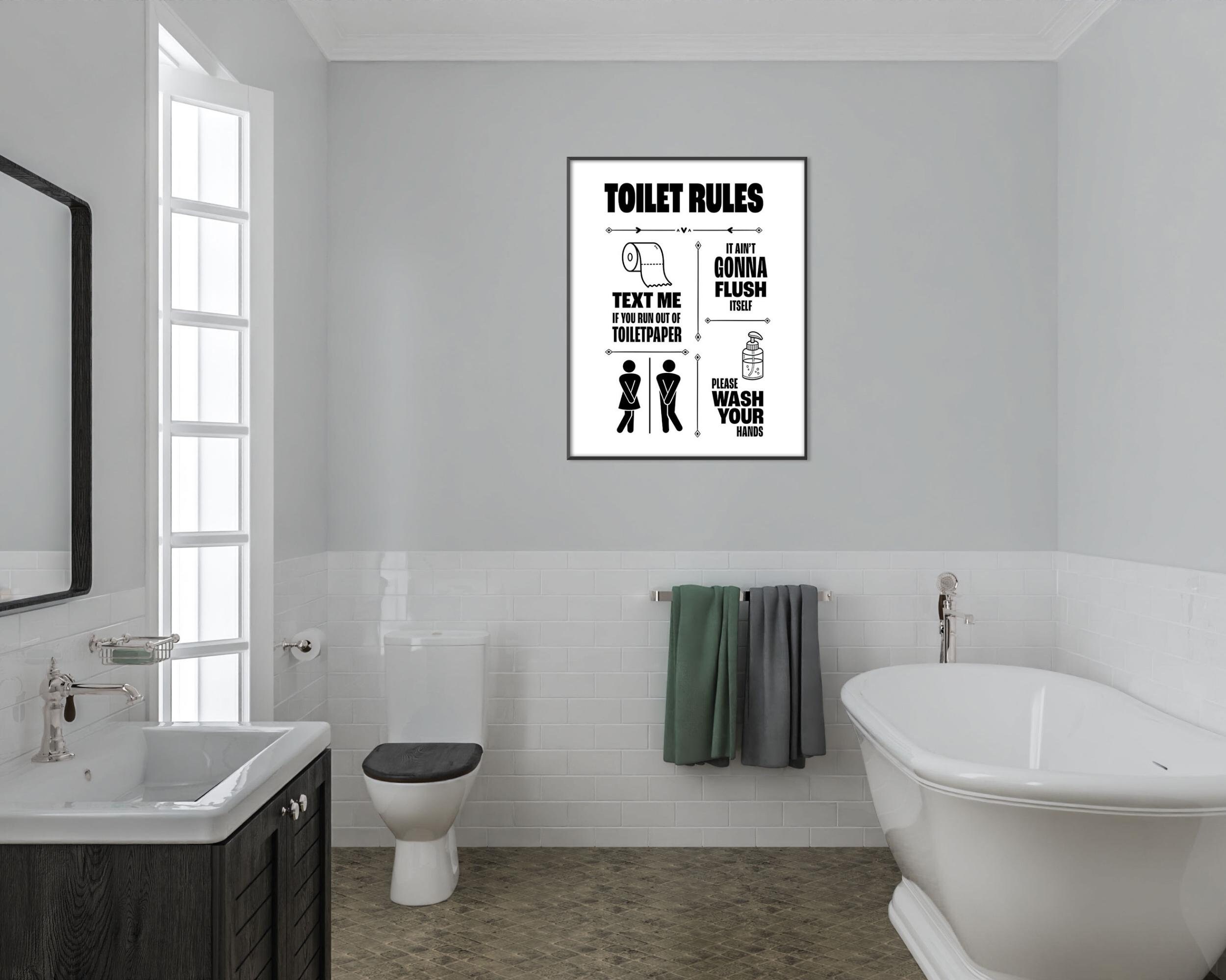 Printable Bathroom Quote Wall Art Housewarming Gift Funny Etsy