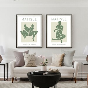 Matisse Print Set: Sage Green Mid-Century Modern Art (Digital Download)