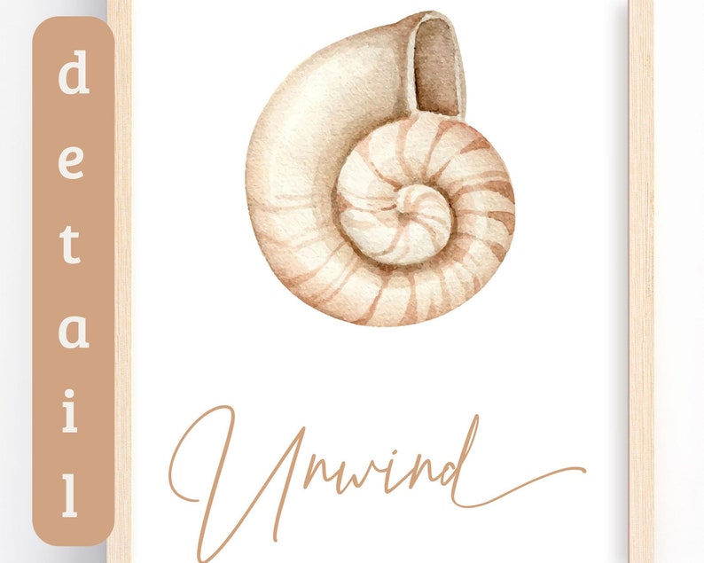 Printable Sea Shell Bathroom Wall Art Decor Calming Zen Wall Art Decor ...