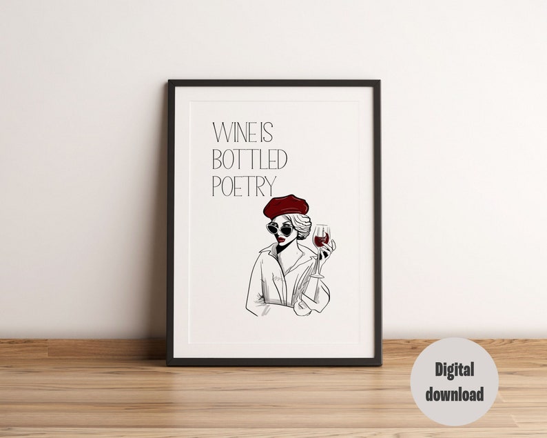 Printable Bar Cart Wall Art Decor Digital Wine Wall Art Etsy