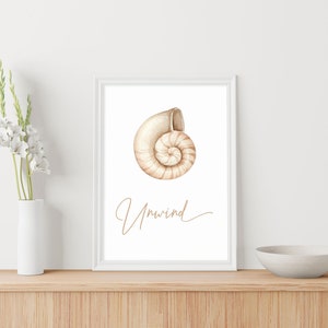 Printable Sea Shell Bathroom Wall Art Decor Calming Zen Wall Art Decor ...