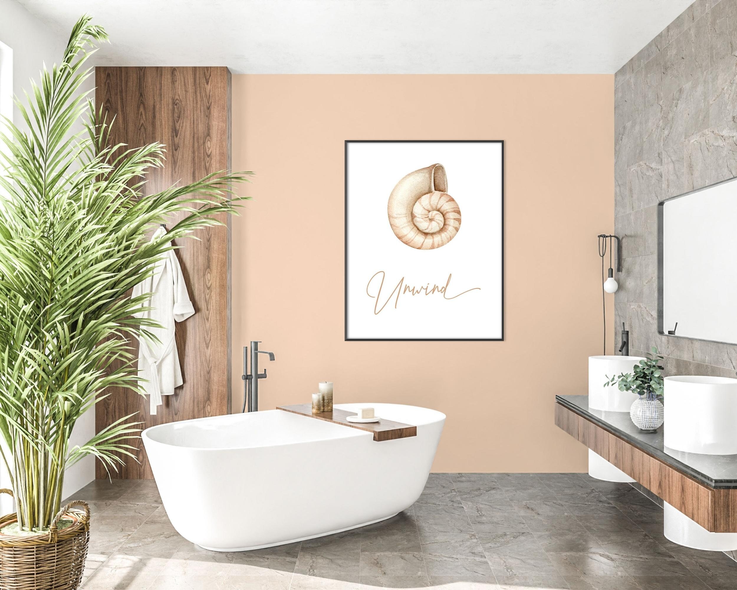 Printable Sea Shell Bathroom Wall Art Decor Calming Zen Wall Art Decor ...