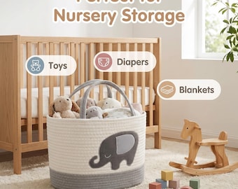 Baumwollseil Korb Baby Kinderzimmer Spielzeug Aufbewahrung Kinder Organizer Großer Stofftierkorb Neutral Wohnkultur Babypartygeschenk