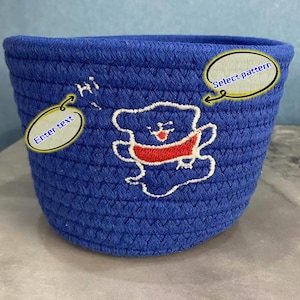 Personalized Cotton Rope Storage Basket for Baby Shower Gift with Custom Embroidery,Nursery Organizer for Boy Girl Toys itting