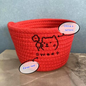 Personalized Cotton Rope Storage Basket for Baby Shower Gift with Custom Embroidery,Nursery Organizer for Boy Girl Toys itting