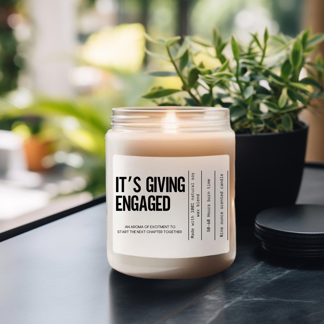 Its Giving Engaged Candle, Recently Engaged Gift, Engaged Gift Candle