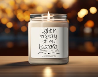 my husband in heaven, In Loving Memory Candle, sympathy gift loss of husband, in memory gifts husband, remembrance candle, condolence gift