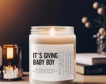 gender reveal candle, reveal candle, congrats its a boy, its a boy announcement gift, its a boy gifts, its a boy gender reveal, its giving
