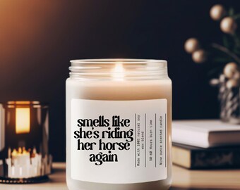 horse girl candle, horse lover gift idea, equestrian coach gifts, gift for horse lover girl, equestrian gifts, horse lover gift