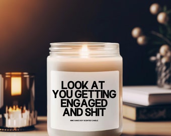 recently engaged, engaged af candle, newly engaged bride gift, newly engaged gift,engaged gifts best friend,funny engagement gift