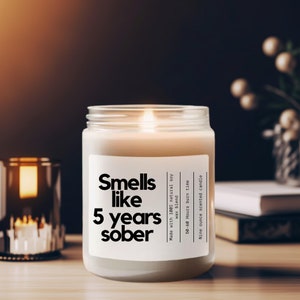 5 Years Sober Candle, 5 Years Sober Gift, Sober Anniversary Gift, Sober