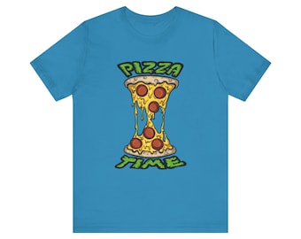 Pizza Time Graphic T-shirt ~ Retro foodie-T-shirt ~ Comfortabel ontwerp met korte mouwen