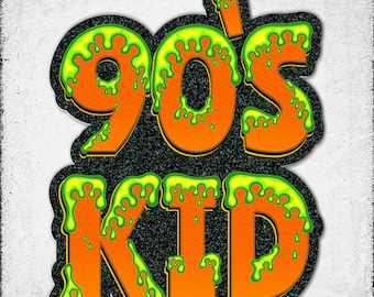 90's Kid Sticker, Retro 1990's Slime Vinyl Decal, Nostalgic 90s Gift